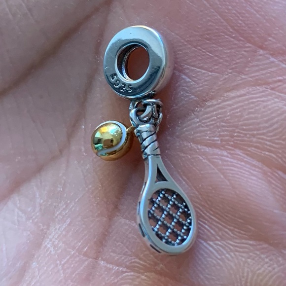 NWOT Tennis Racket & Ball Dangle Charm Sterling Silver 925 - Picture 6 of 10